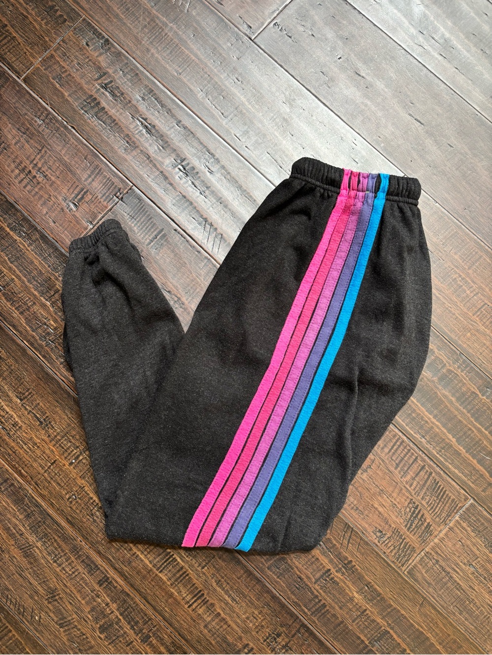 Aviator Nation Black Pink Purple 5 Stripe Joggers